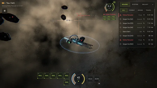 The flight interface during a fight with Hollow raiders
