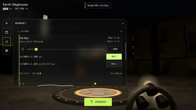 The station market, buying ammunition
