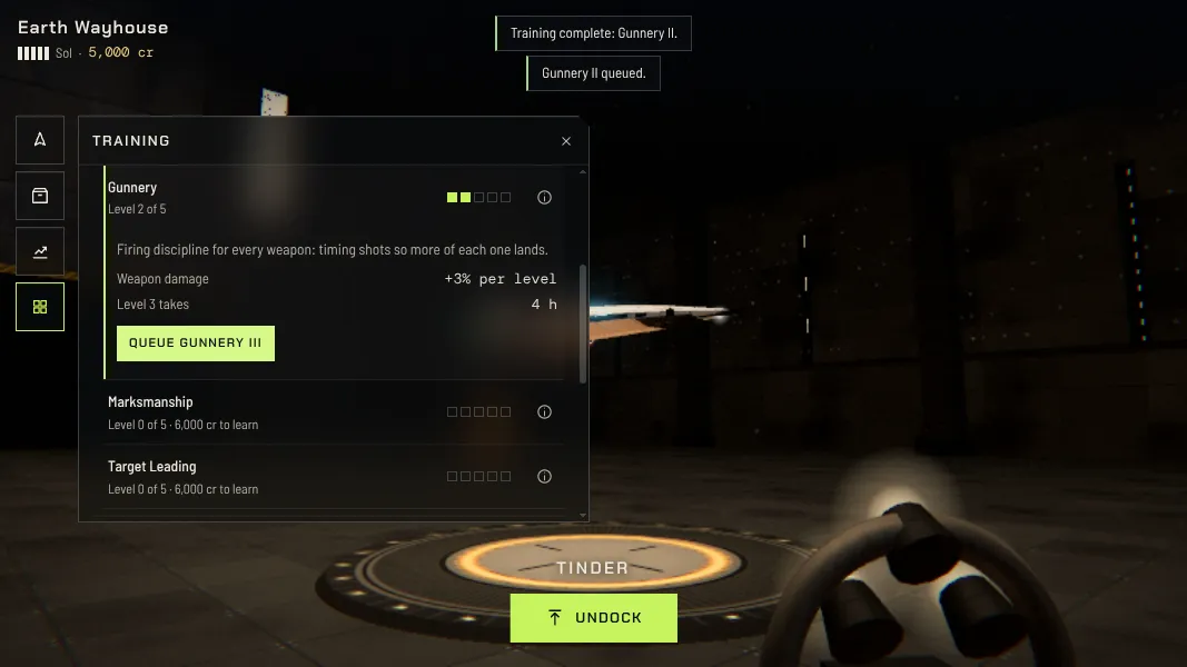 The skill training queue